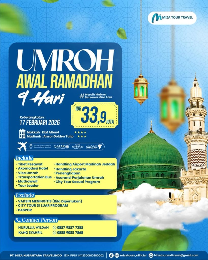 Poster Umroh 9 Hari Awal Ramadhan 2026